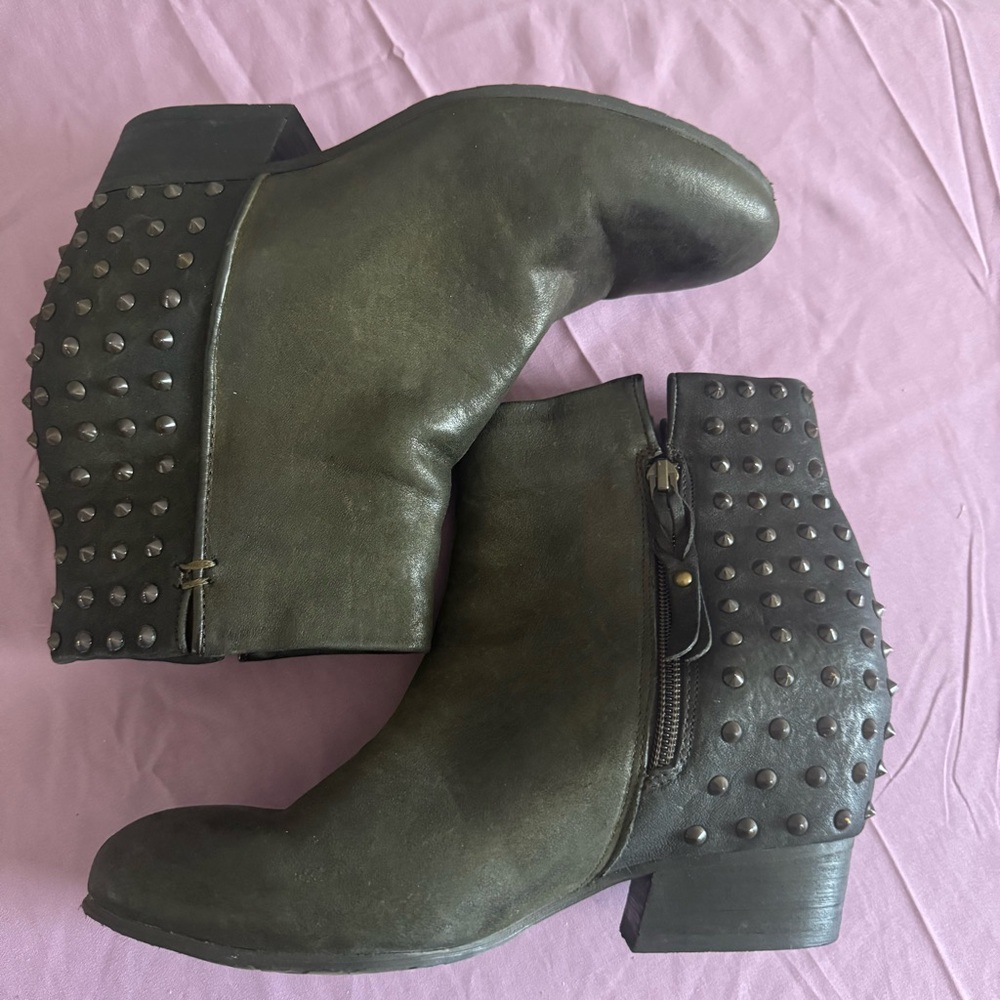 gentle souls Black Studded Ankle Boots